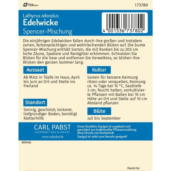 Edelwicke Spencer-Mischung Samen von Pabst Keimkraft