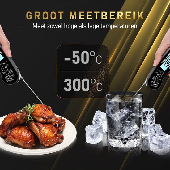 MostEssential Fleischthermometer - Limited Edition Black - 2x Ersatzbatterie