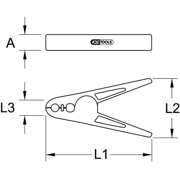 KS TOOLS Kunststoff-Klammer mit Schutzisolierung groß 160 mm - 117.1644