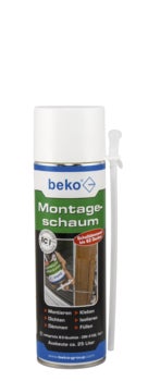 Beko Montageschaum in der Sprühdose mit Applikatorröhrchen, Ausbeute circa 25 Liter, zum Montieren, Kleben und Dämmen.