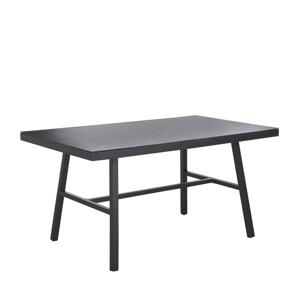 Gartentisch CANETTO 150 cm 90 cm Glas Schwarz