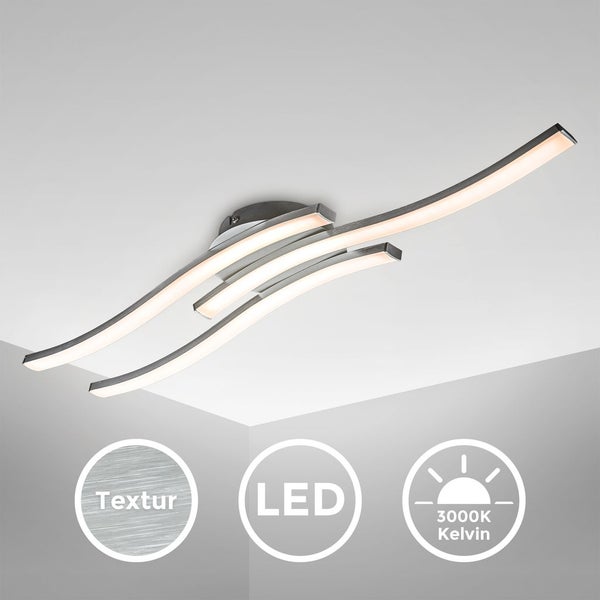 Deckenleuchte 56,5x12 cm - 18W, 1440lm, LED, warmweiß, silberfarbig