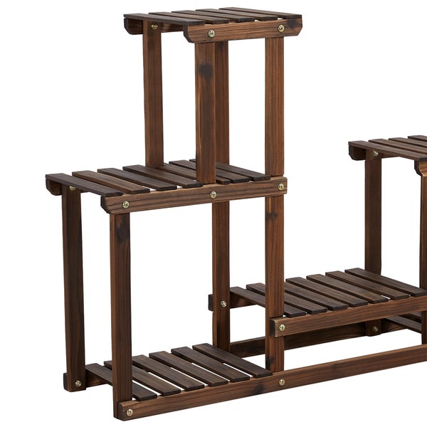 Holzpflanzenregal mit drei Ebenen für den Innenbereich