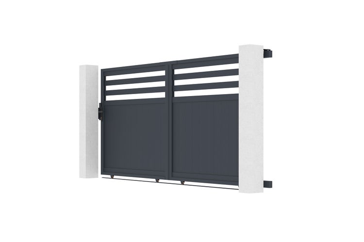 Schiebetor aus Aluminium 3,7m NEVIS 370C160 Grau