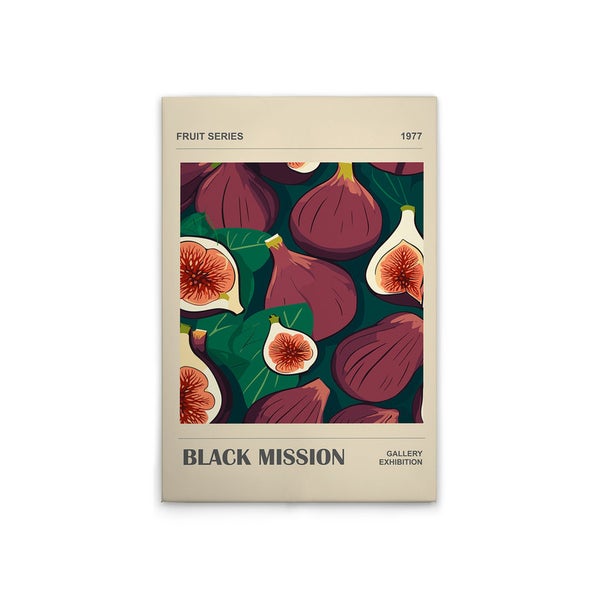 Poster mit Feigen-Motiv für die Galerieausstellung Black Mission