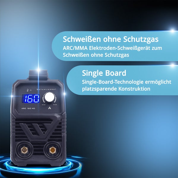 STAHLWERK ARC 160 MD Elektrodenschweißgerät zum Schweißen ohne Schutzgas