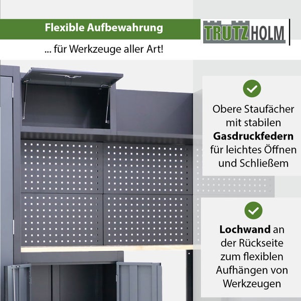 Werkstattwand 13-tlg. Modulares Werkstattschranksystem aus Stahl Werkstatteinrichtung in anthrazit
