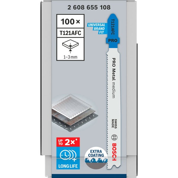 Bosch PRO Metal medium T121AFC Stichsägeblatt 92 mm 100-tlg. - 2608655108