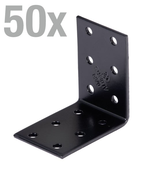 50er Pack Winkelverbinder aus Stahl für Holzverbindungen