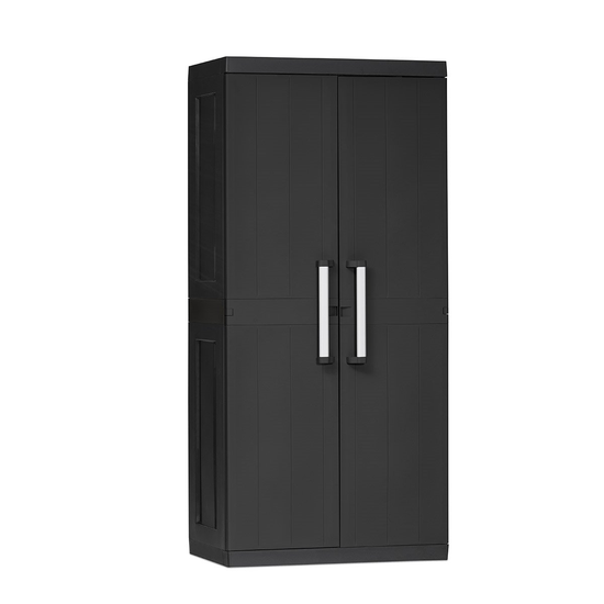 Toomax Garage Mega Geräteschrank hoch - hellgrau/anthrazit, 180 cm hoch, stabil und geräumig
