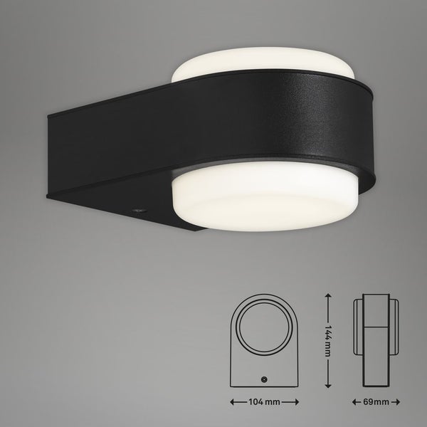LED Außenwandleuchte UP-&Downlight 4000K schwarz 6,5W IP44 Kunststoff Briloner