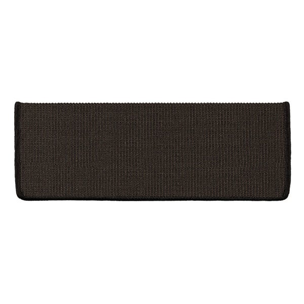 FLOORDIREKT Stufenmatte aus Sisal - Pure Nature - Umkettelt & Selbstklebend - Schwarz - 23,5 x 65 cm - Rechteckig