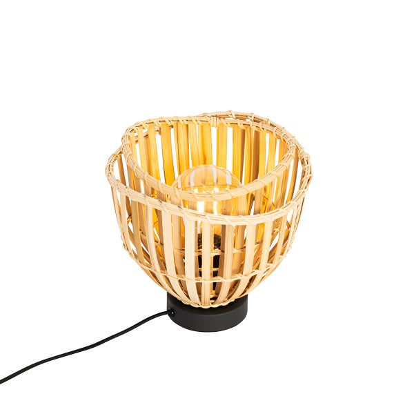 Tischleuchte aus Bambus mit Glühbirne