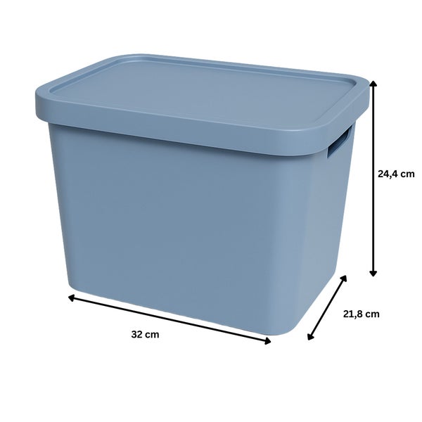 Aufbewahrungsbox aus Kunststoff mit Deckel, 32 x 21,8 x 24,4 cm