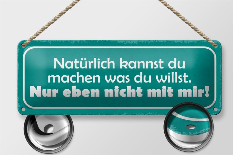 Blechschild Spruch 27x10cm machen was willst nicht mit mir Dekoration