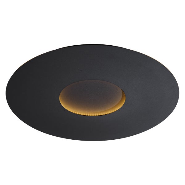 Schwarze Deckenleuchte mit runder Form und LED-Beleuchtung