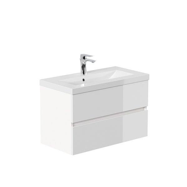 Home Deluxe - Badmöbel - Set - WANGEROOGE BIG Deluxe – Größe: L, Farbe: Weiß, Breite Waschbecken: ca. 80 cm I Badezimmermöbel Waschtisch Waschbecken