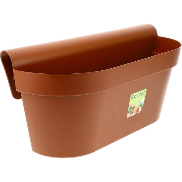 Geländerkasten Balkon mit Wasserspeicher Blumentopf Zaun Blumenkasten Geländer Balkontopf Balkonkasten Terracotta