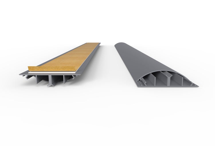 CILSON WDK9020SG Art.-Nr. 6700410 Kabelkanal 90 x 20 mm x 2.000 mm - Trittfest, selbstklebend mit Bodenbelochung, grau RAL 7035