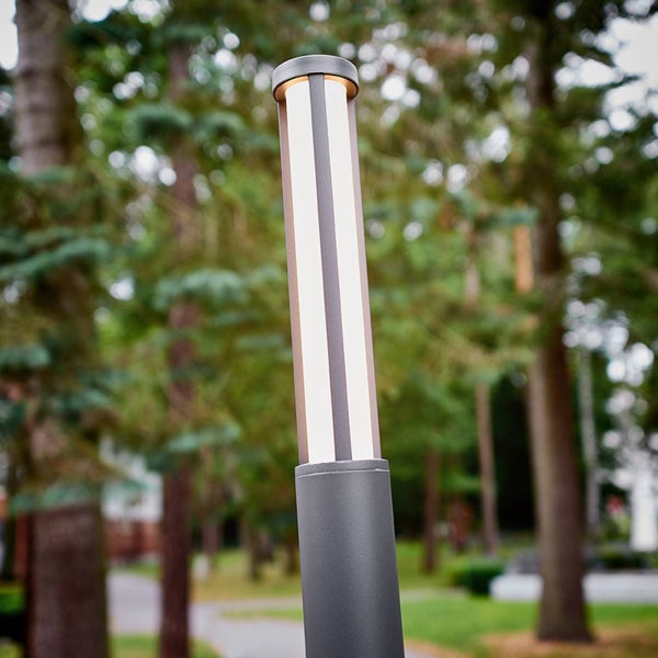Lucande LED Mastleuchte 2,20 m, Wegeleuchte modern Aussenleuchte Stehlampe moderne Gartenlaterne IP54 Gartenlampe Außenleuchte Wegelampe Hof