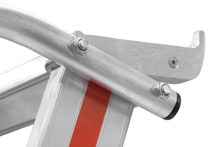 Detail einer Aluminiumleiter mit Einhängehaken