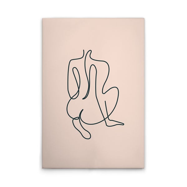 Illustration einer sitzenden Frau als Wanddekoration