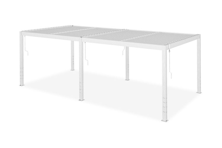 Pergola Aluminium Lamellendach SANTA B600 x T304 x H220 cm, Aluminiumpfosten 10 x 10 cm,  Weiß