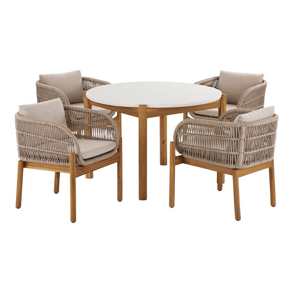 Terracina Gartenset Mit 5 Teilen braun, beige. 120 X 120 X 76 cm