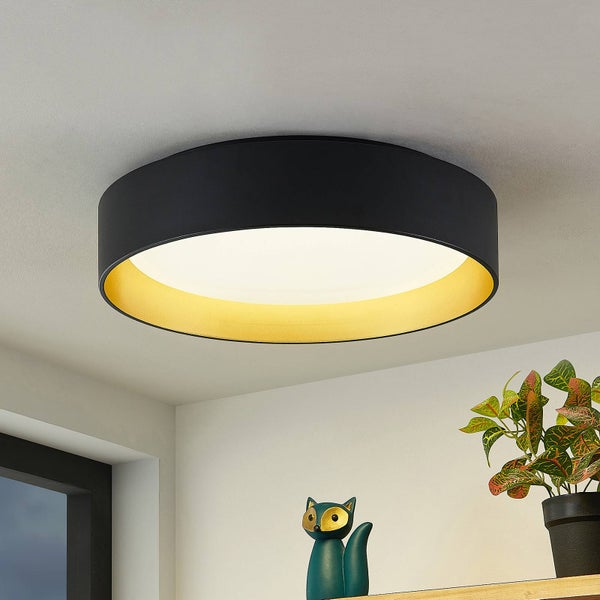 Lindby LED Deckenleuchte Gracjan dimmbar mit Leselampe (Modern) in Schwarz (1 flammig, ) - Lampe Deckenlampe Wohnzimmerleuchte