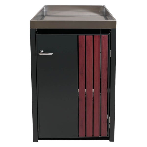Gartenschrank mit Edelstahlabdeckung und Tür