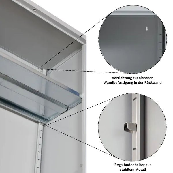 PROREGAL Stahlschrank Bee 6 Fachböden HxBxT 195 x 92 x 50 cm Verzinktes & Verstärktes Fachbodenmaterial Grau & Anthrazit