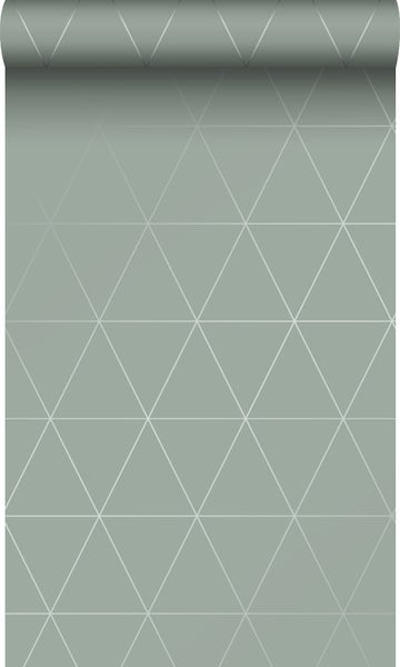 Origin Wallcoverings Tapete grafische Dreiecke Graugrün - 0,53 x 10,05 m - 347714
