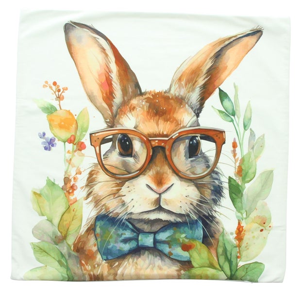 FRANK FLECHTWAREN|Kissenhülle Professor Hase, 45 x 45 cm, POLYESTER