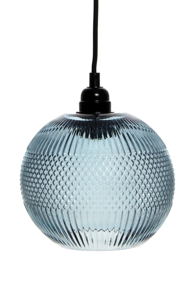 Glaskugel Lampen, Hängelampe aus Glas Modern Blau 21 cm | Wohnzimmer Esszimmer Leuchte