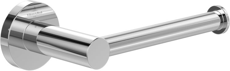 Villeroy & Boch Elements - Tender Toilettenpapierhalter ohne Deckel, Klopapierhalter für Wandmontage, Klorollenhalter aus Zink, WC-Papierhalter rund, Chrom