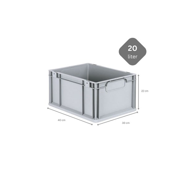 PROREGAL Spar Set 8x Eurobox Nextgen Economy Mit Scharnierdeckel & Gelben Schiebeschnappverschlüsse Griffe Geschlossen HxBxT 22 x 30 x 40 cm 20 Liter