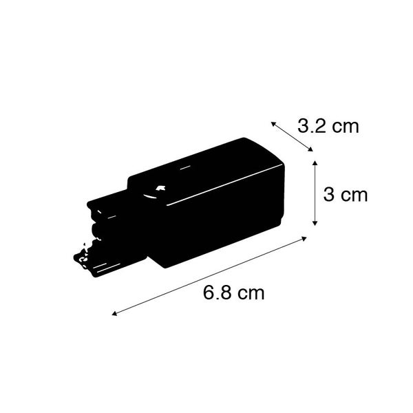 Stromversorgung für 3-phasiges Schienensystem weiß rechts - 3-phasig