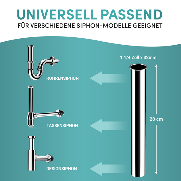 Engelbach® Universal Tauchrohr für Siphon 1 1/4 x 200mm x 32mm
