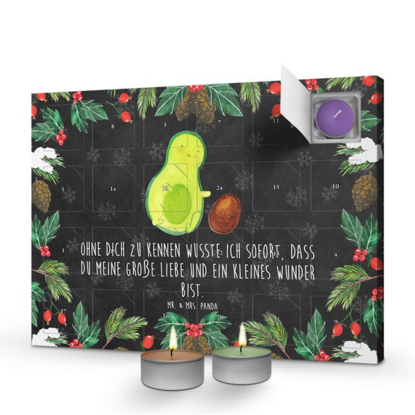 Mr. & Mrs. Panda Duftkerzen Adventskalender Avocado Kern rollt - Schwarz