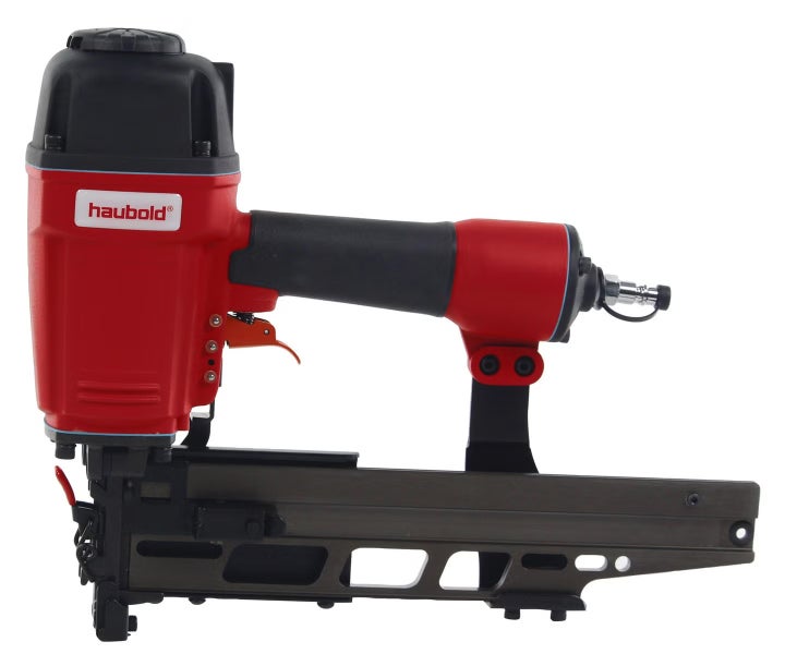 Haubold Druckluft-Klammergerät mit ergonomischem Handgriff und Magazin.