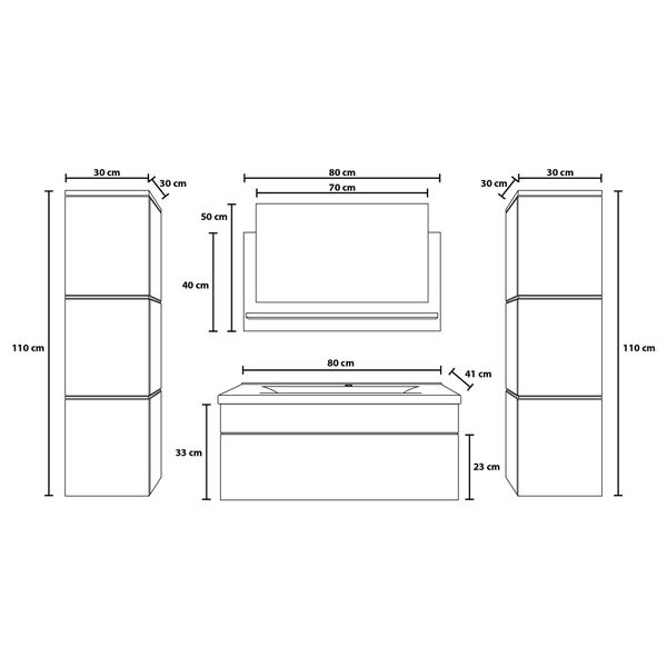 Home Deluxe - Badmöbel-Set - WANGEROOGE BIG Grau - X-Large - inkl. Waschbecken und komplettem Zubehör - Breite Waschbecken: ca. 60 cm | Badezimmermöbel Waschtisch Badmöbelset