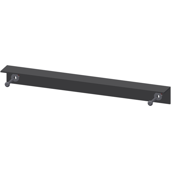 Schwarzer Möbel-Kantengriff aus Metall inklusive Befestigungsschrauben und Unterlegscheiben.