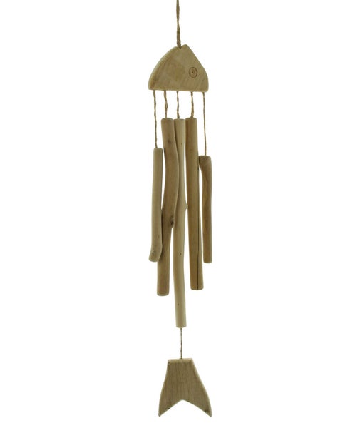 FRANK FLECHTWAREN | Windspiel Fisch, 12 x 2 x 63 cm, HOLZ, HANF