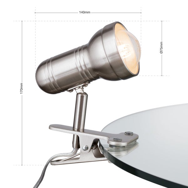 Klemmspot mit den Maßen 140 mm Breite und 170 mm Höhe