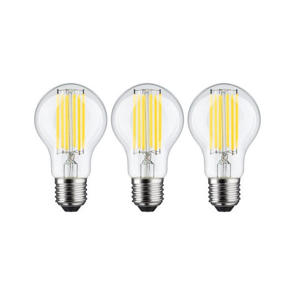 Eco-Line Filament 230V LED Birne E27 3er-Set 1055lm 5W 3000K Klar