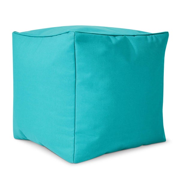 Green Bean Sitzsack-Hocker 40x40x40cm mit EPS-Perlen Füllung - Fußhocker Fußkissen Sitz-Pouf für Sitzsäcke - Bodenkissen für Kinder und Erwachsene - Fußablage Sitzkissen Sitzhocker Aquamarin