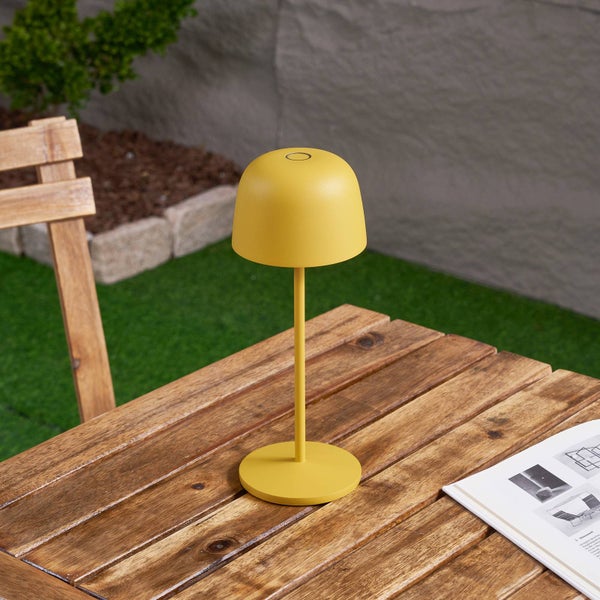 Lindby Dimmbare LED Akku Tischlampe kabellos mit Touchsensor, aufladbar tragbare Tischleuchte für innen außen Outdoor IP54 Lampe Garten