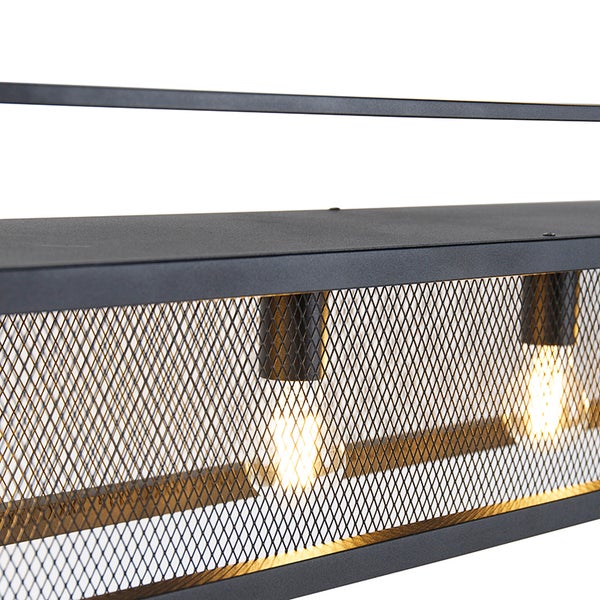 Metall-Hängelampe mit Lampen und Drahtgeflecht