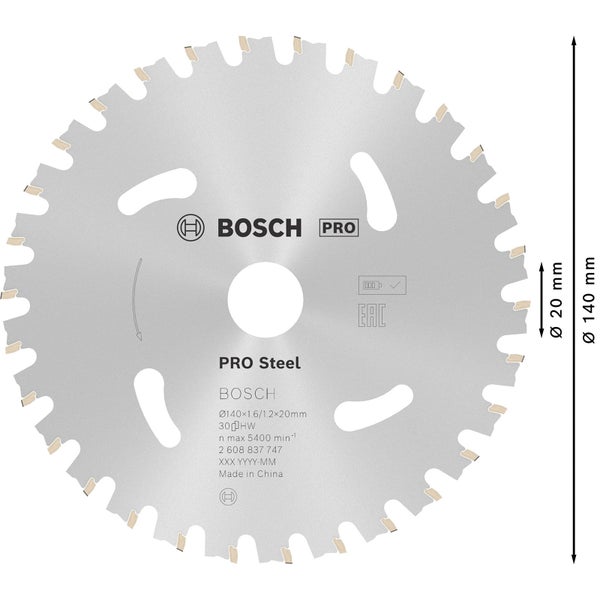 Bosch Pro Sägeblatt Stahl, Durchmesser 140 mm