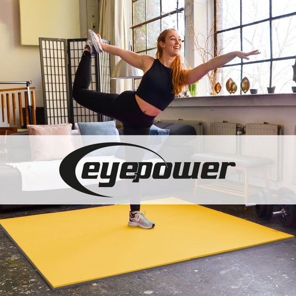 1m² Bodenschutz Fitnessmatte - 4 Sportmatten 50x50x2cm Optische Mängel Gelb Grau